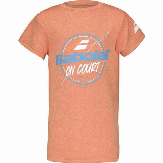 T-shirt - sport - garçon - imprimé, léger - vibrant orange