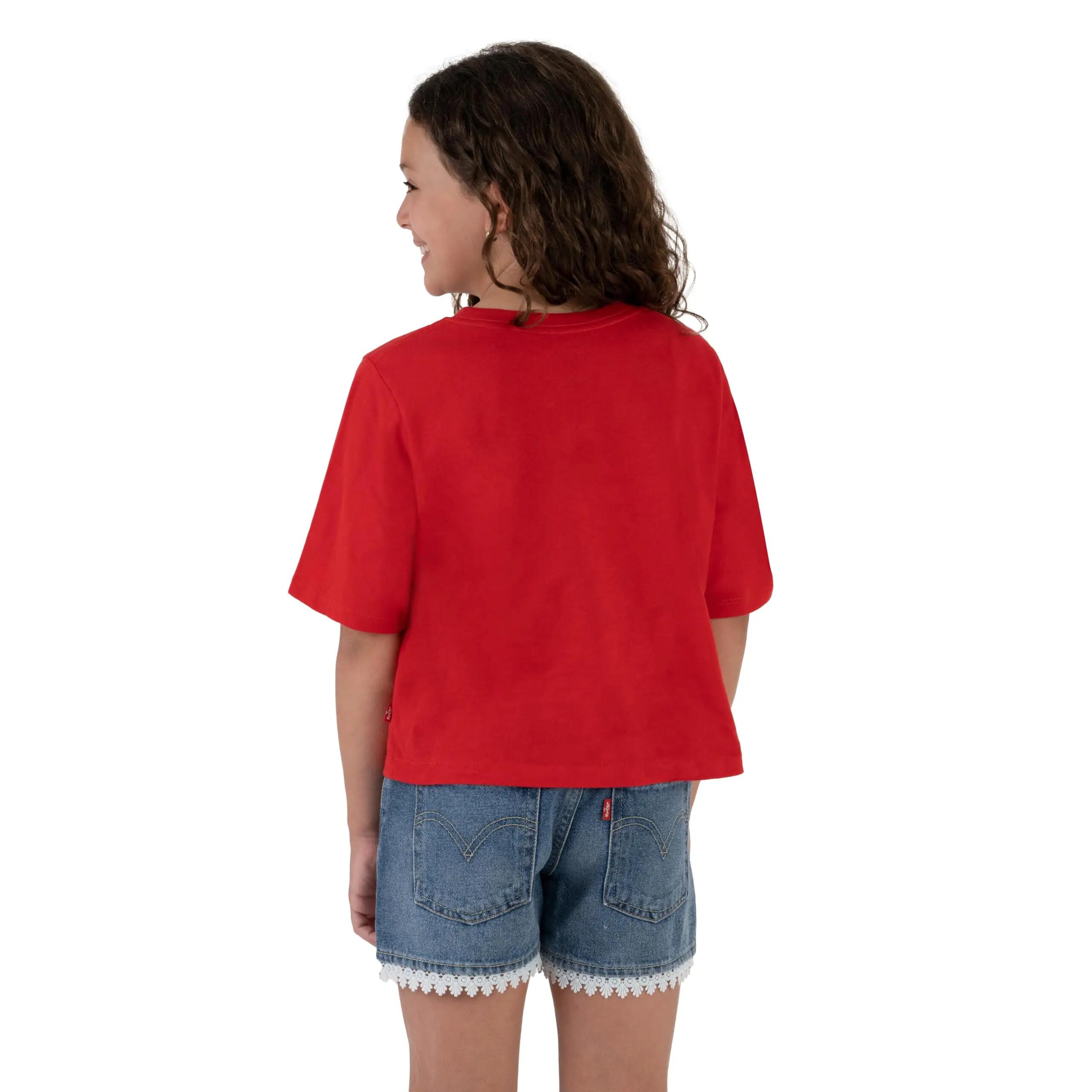 T-shirt crop - sport - meisje - light bright - logo - rood 4/4