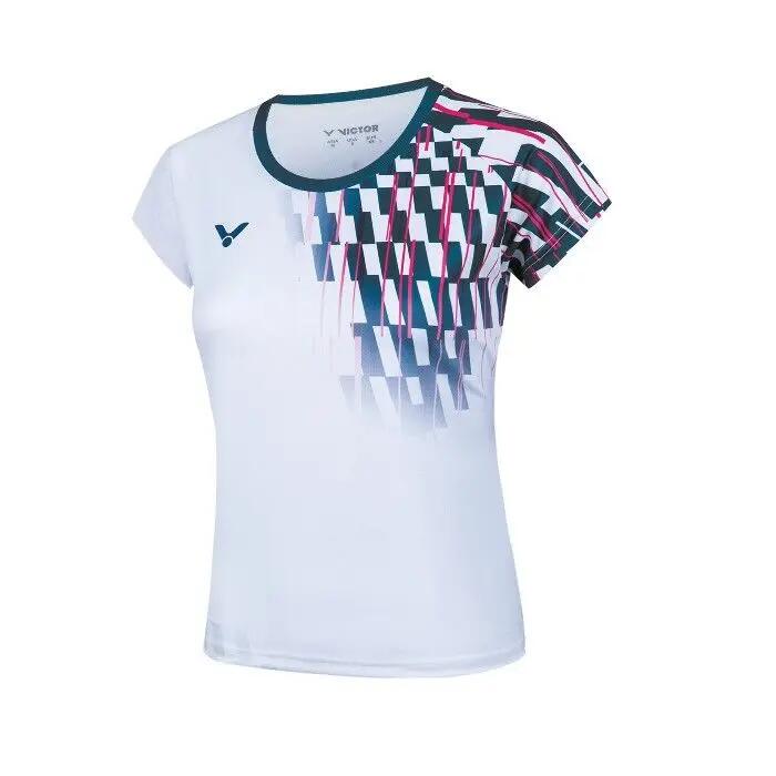 T-shirt - badminton - korte mouwen - t-51001td a - wit/roze 1/1
