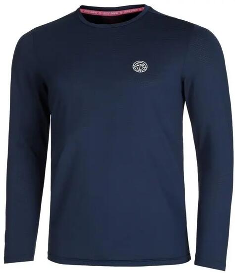 T-shirt - sportswear - homme - manches longues, col rond - bleu/blanc