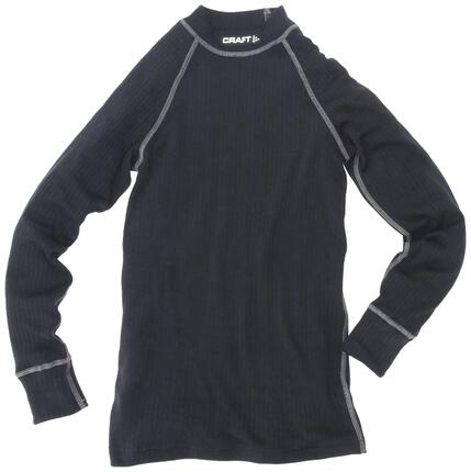 Maillot thermique - sport - enfant - manches longues, col rond - noir