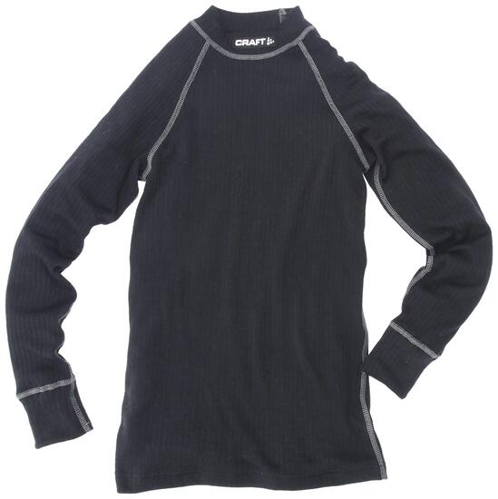 Maillot thermique - sport - enfant - manches longues, col rond - noir