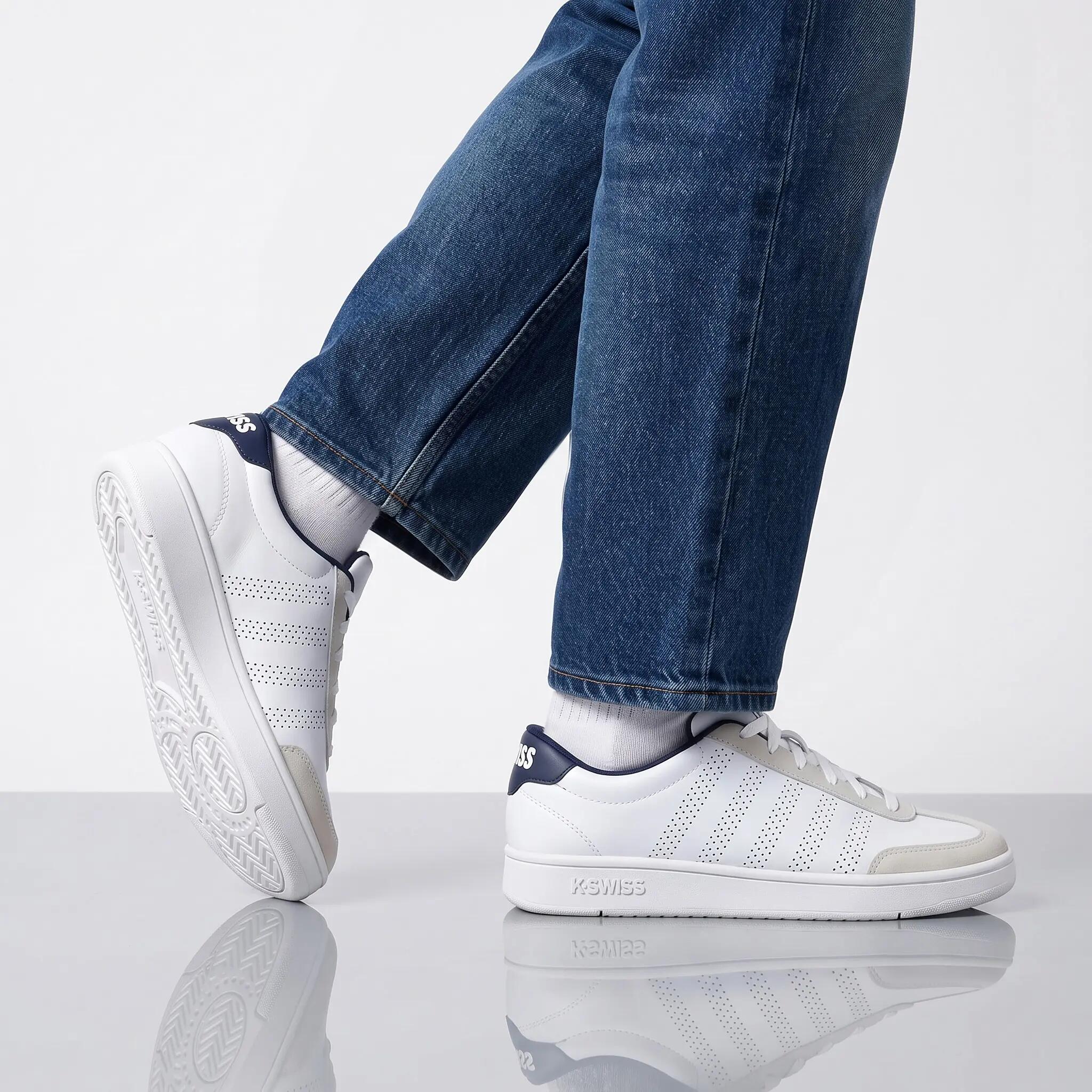 Homme - K-Swiss Court Open Ttoe - 04784-124-M - Blanc 5/6