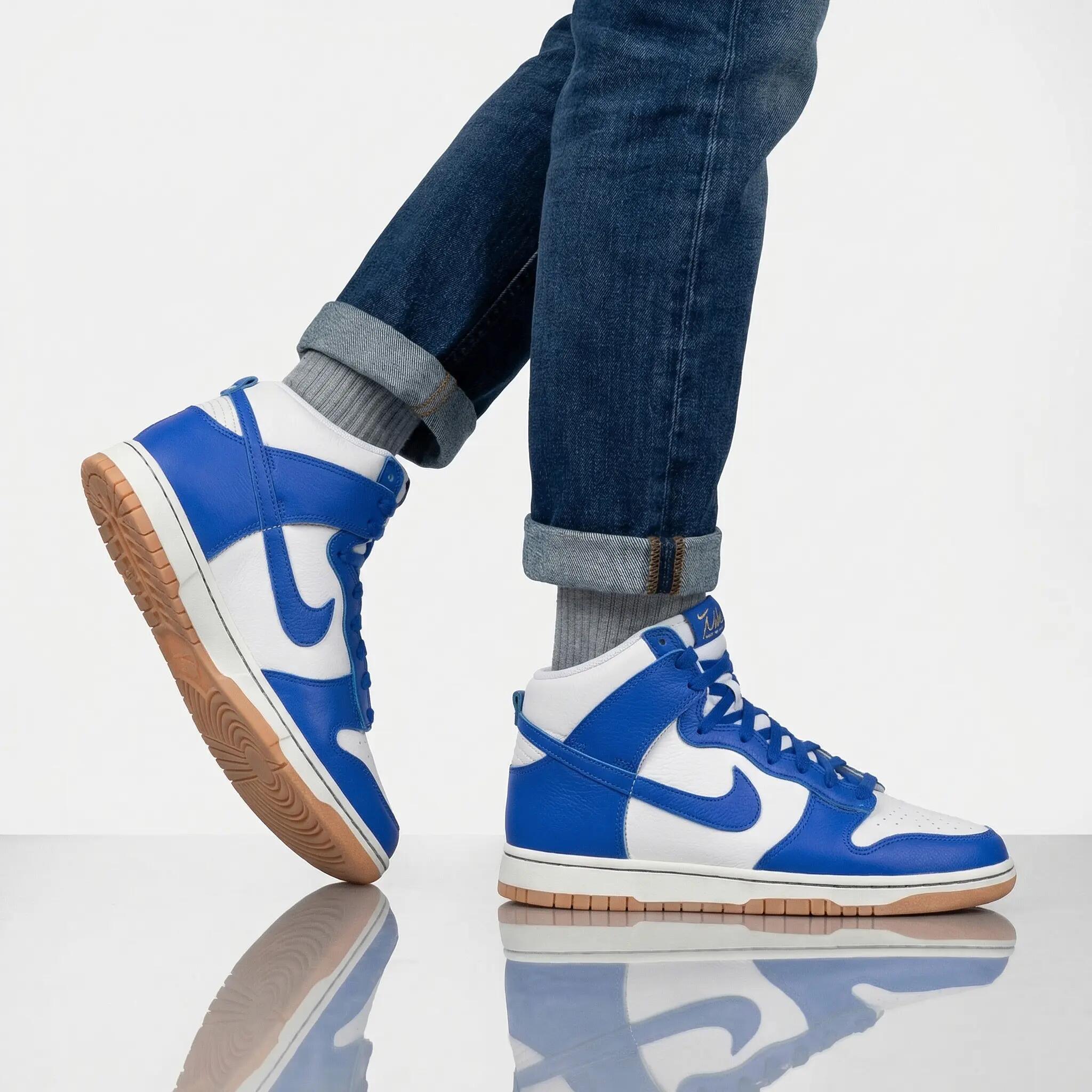 Męskie - Nike Dunk Hi Retro Se - Fv6612-001 - Niebieski 5/6