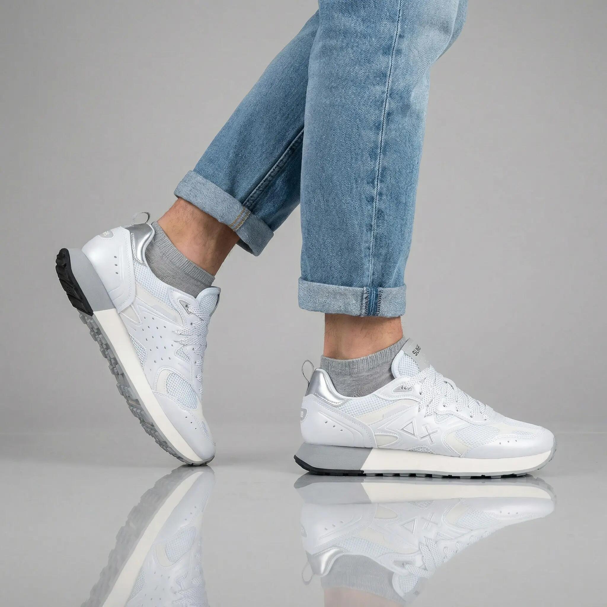 Heren - Sun68 Jaki 2.0 Silver Mesh - Z36119-01 - Wit 5/6