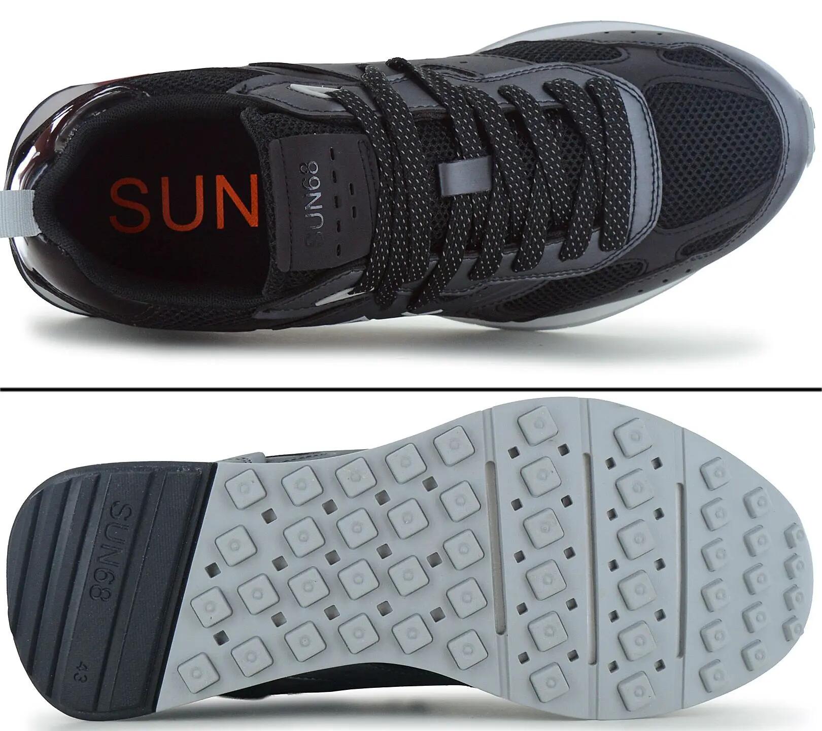 Heren - Sun68 Jaki 2.0 Silver Mesh - Z36119-11 - Zwart 4/6