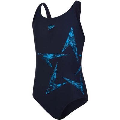 Badpak - zwemmen - meisjes - boomstar - met bandjes - marineblauw