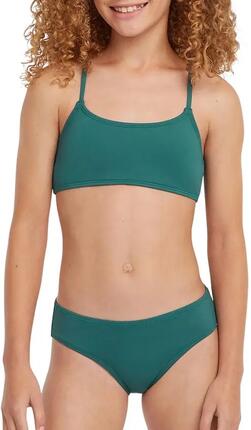 Maillot deux pièces - natation - fille - bralette, coques amovibles - vert/bleu