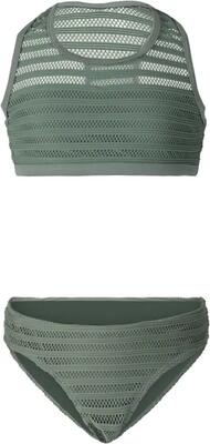 Badkleding - zwemmen - meisjes - eleny - hoge taille, mesh details - groen