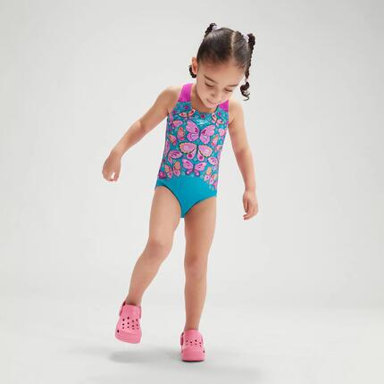 Maillot de bain - natation - enfant - anti-UV, bretelles - bleu