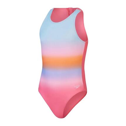 Maillot entier - natation - fille - hydrasuit résistant au chlore - rose/bleu