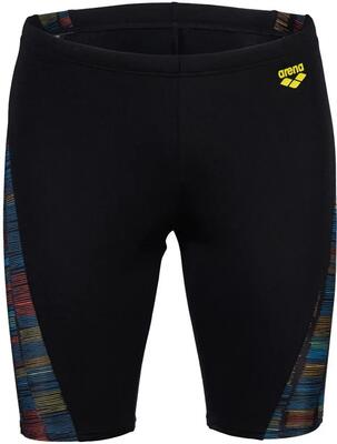 Jammer - zwemmen - man - shorty met strepen - zwart/turquoise