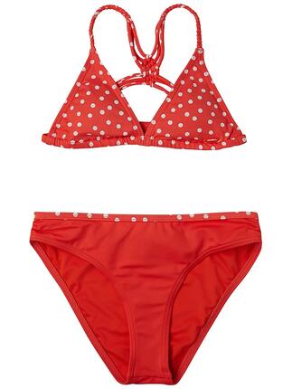 Maillot de bain - Natation - Filles - Culotte classique à pois - Rouge