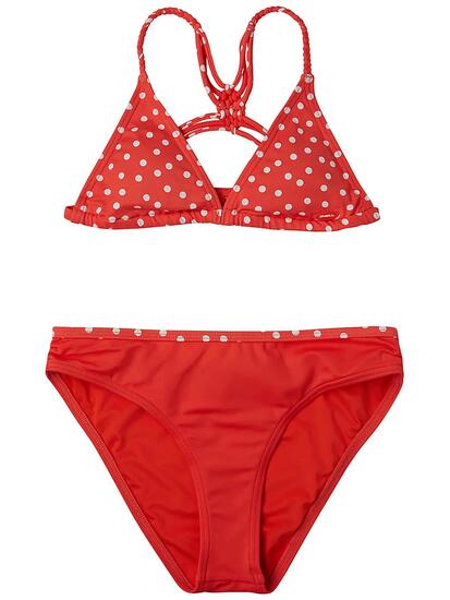 Maillot de bain - Natation - Filles - Culotte classique à pois - Rouge