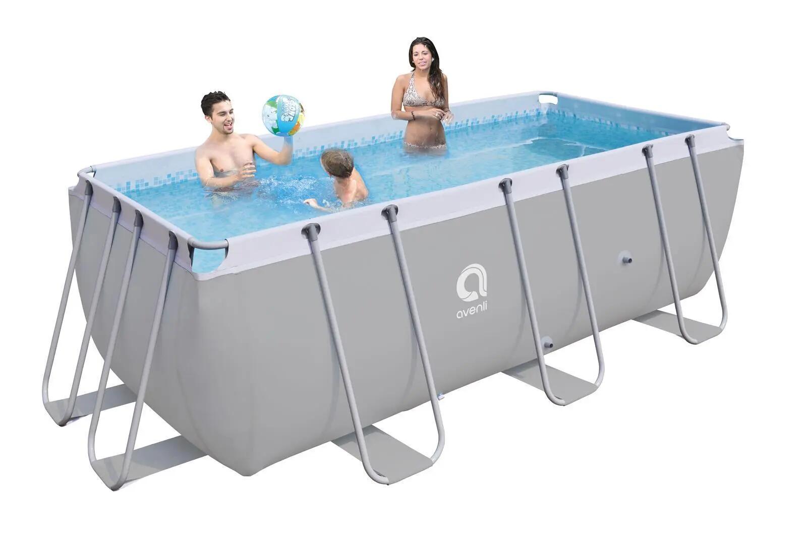 Frame Pool Ersatzpool 400x207x122cm grau ohne Pumpe 5/8
