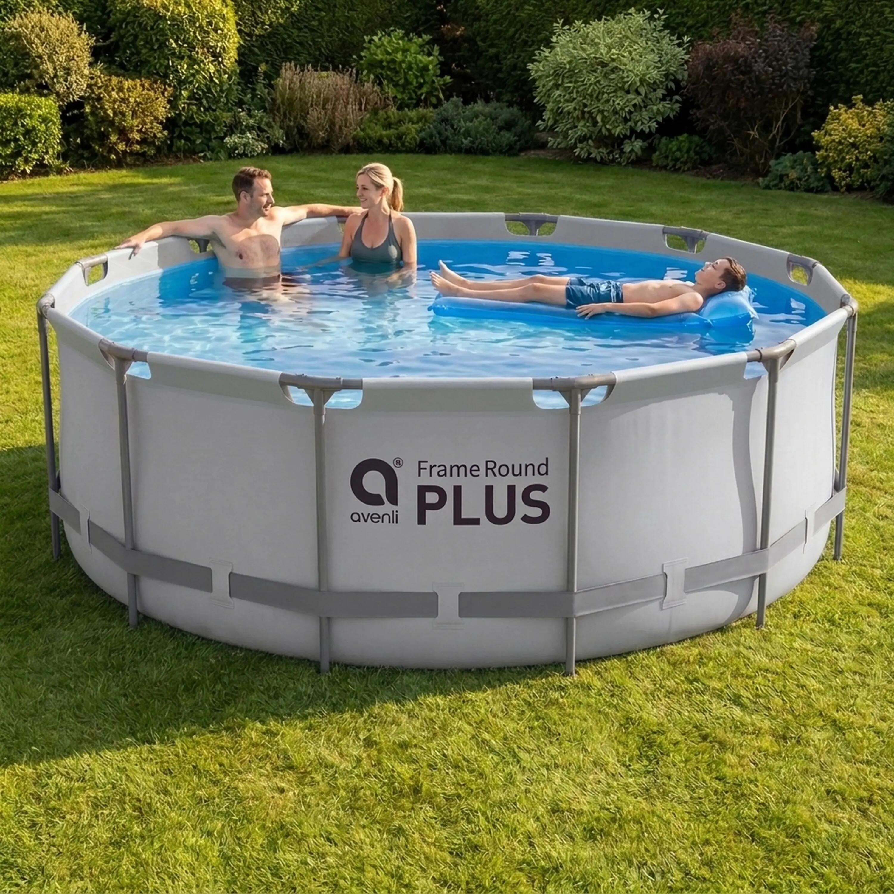 Frame Pool Ersatzpool rund 457x122cm grau ohne Filterpumpe 9/15