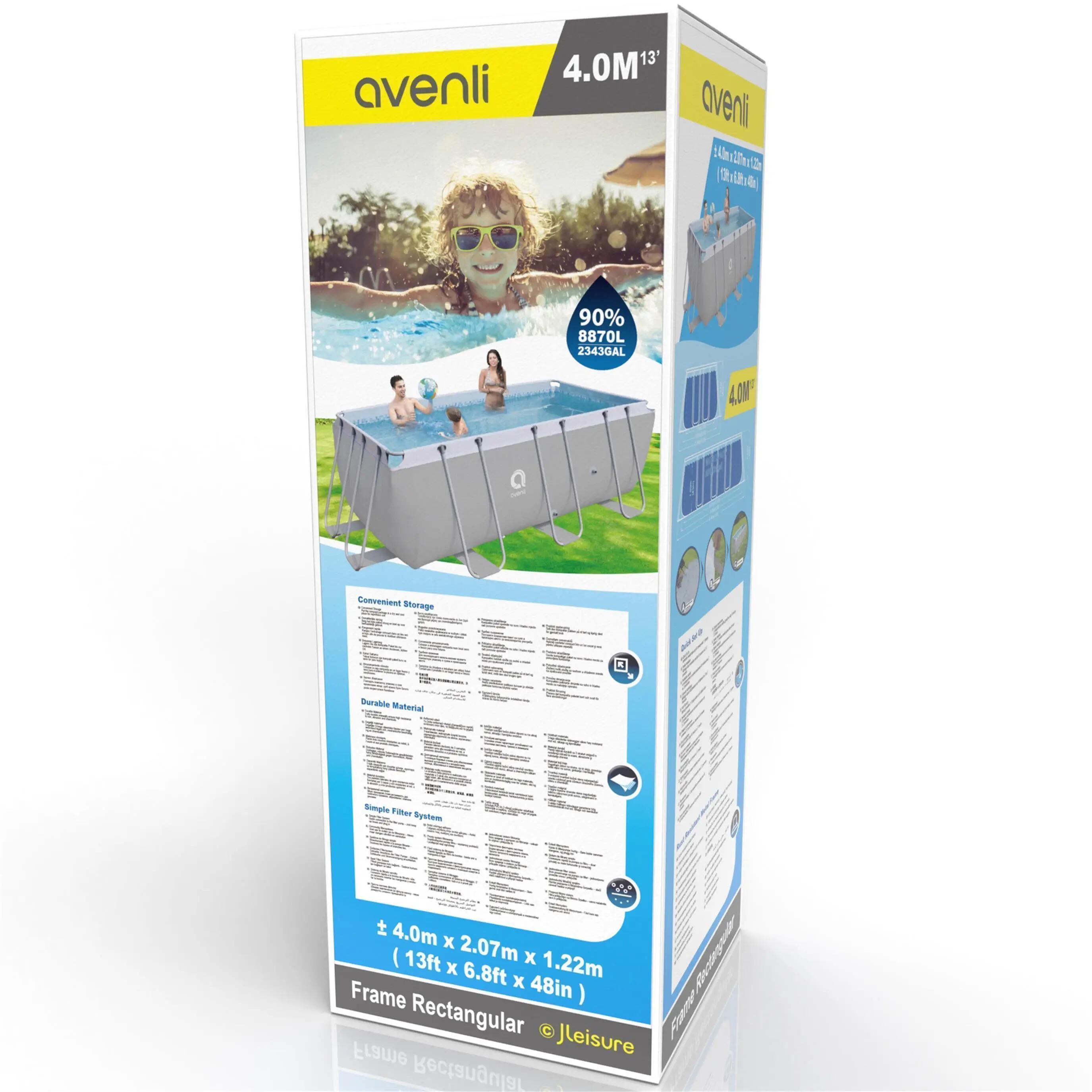 Frame Pool Ersatzpool 400x207x122cm grau ohne Pumpe 3/8