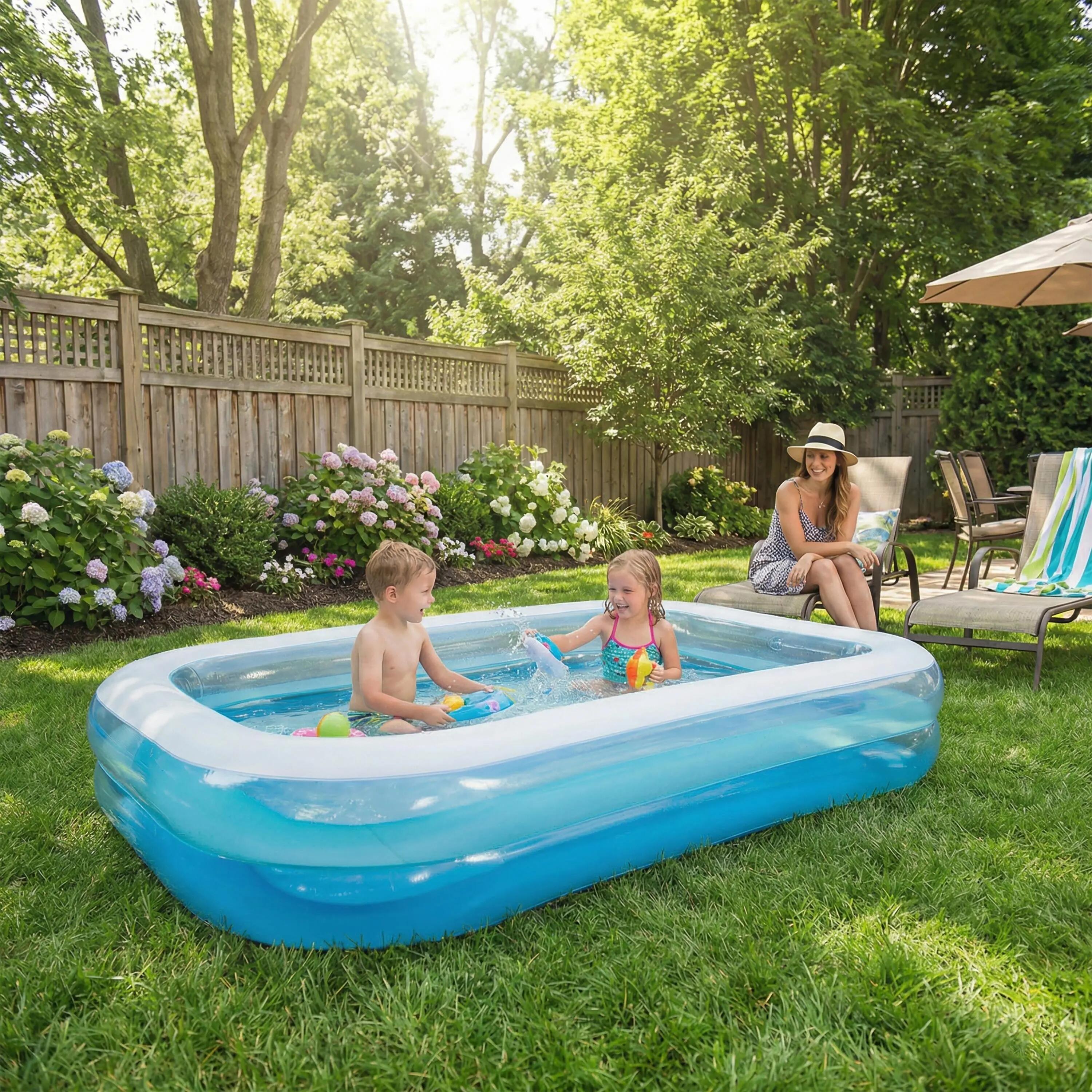 Planschbecken aufblasbar Familienpool rechteckig - 305x183x50cm, 1087 L 4/6
