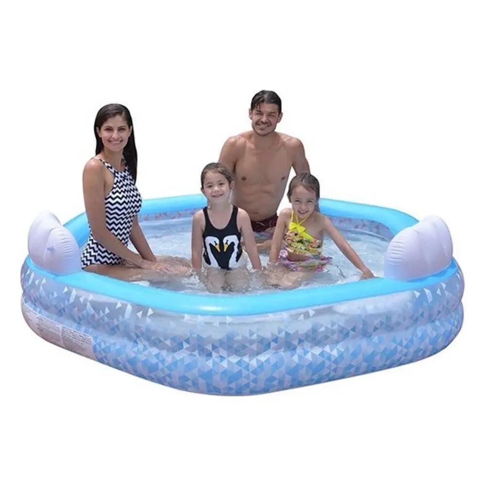 Planschbecken aufblasbar Familienpool sechseckig - 223x211x58cm, 590 L 2/2
