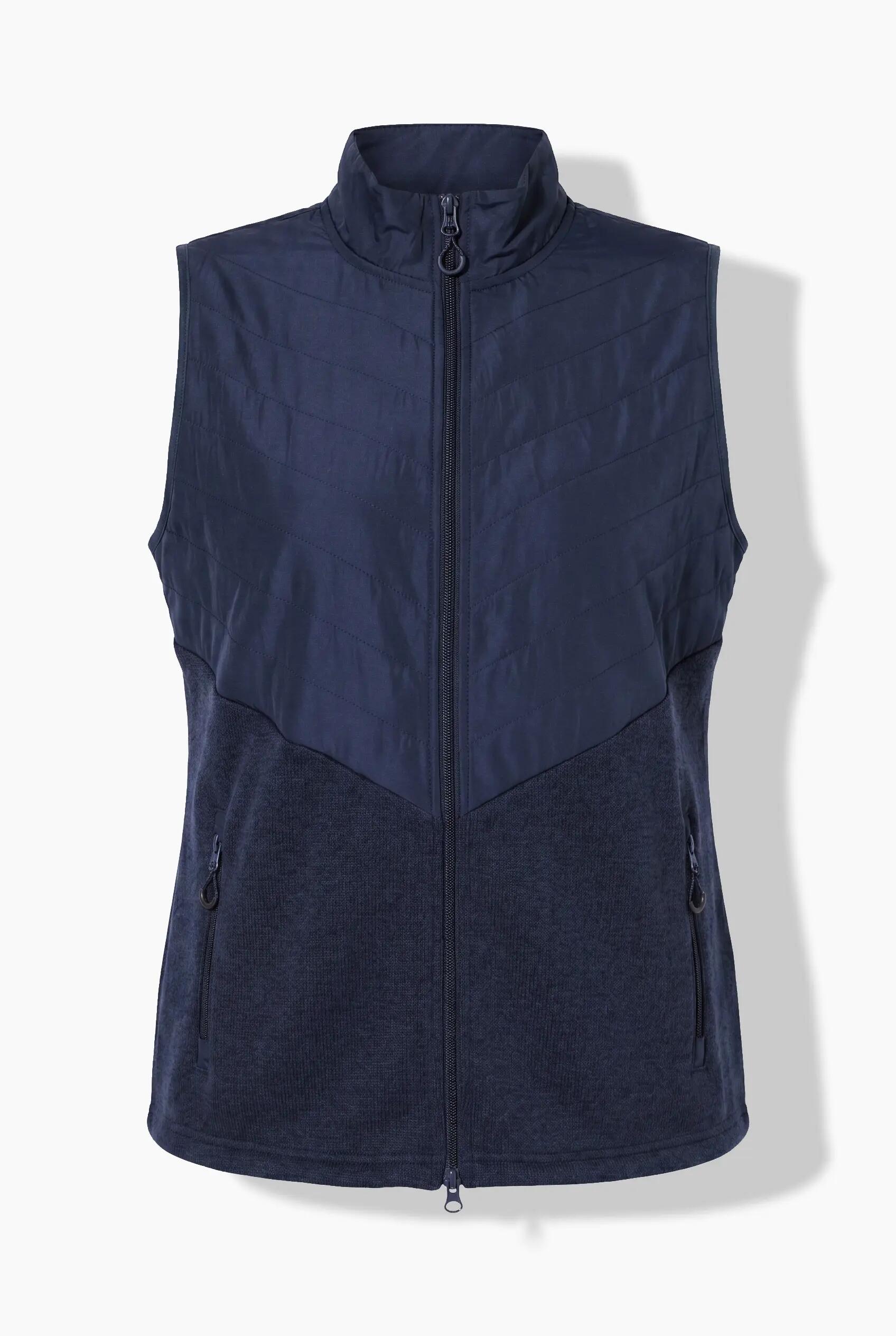 Damen Hybrid-Weste Strickfleece Kapuze Steppeinsatz 7/7
