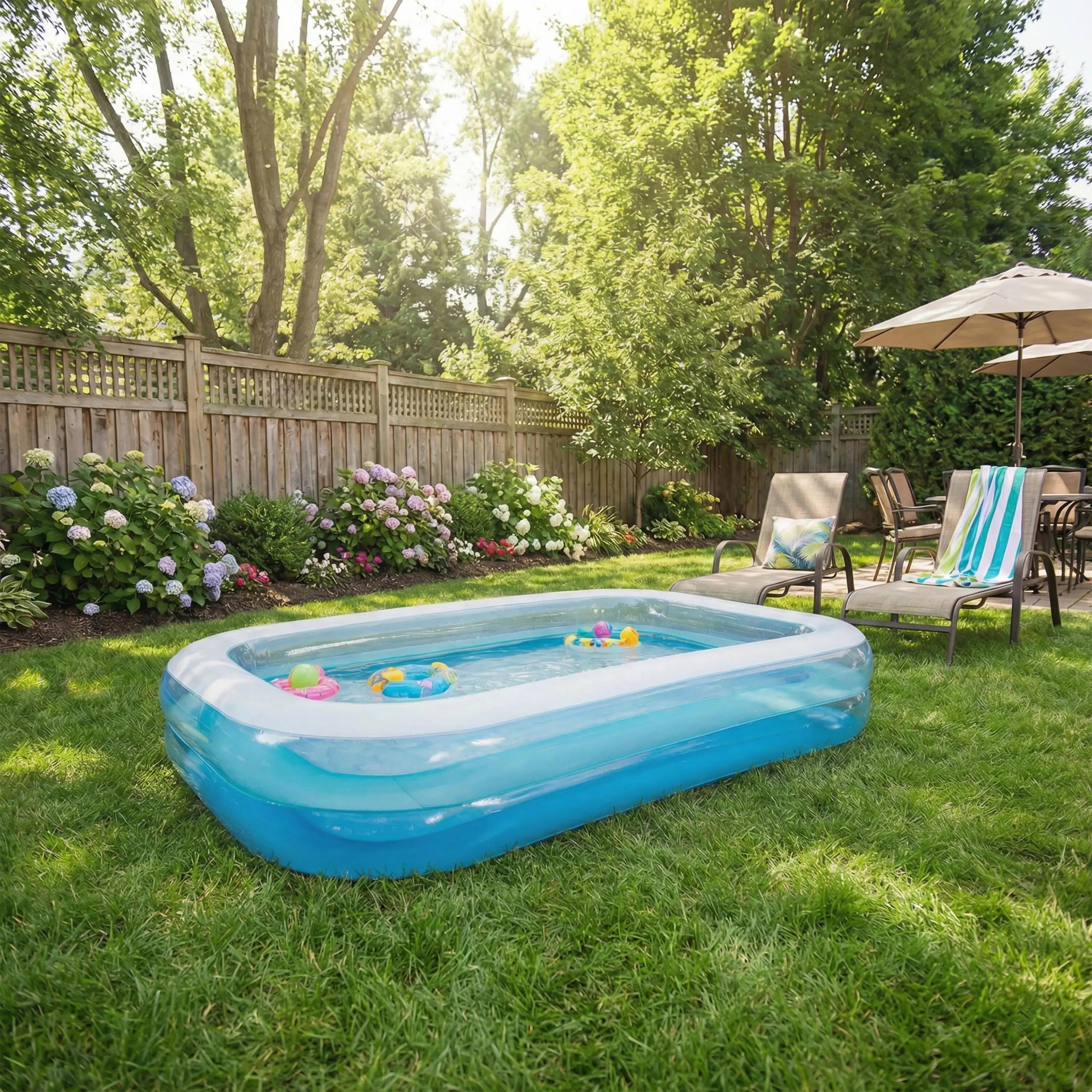 Planschbecken aufblasbar Familienpool rechteckig - 305x183x50cm, 1087 L 2/6