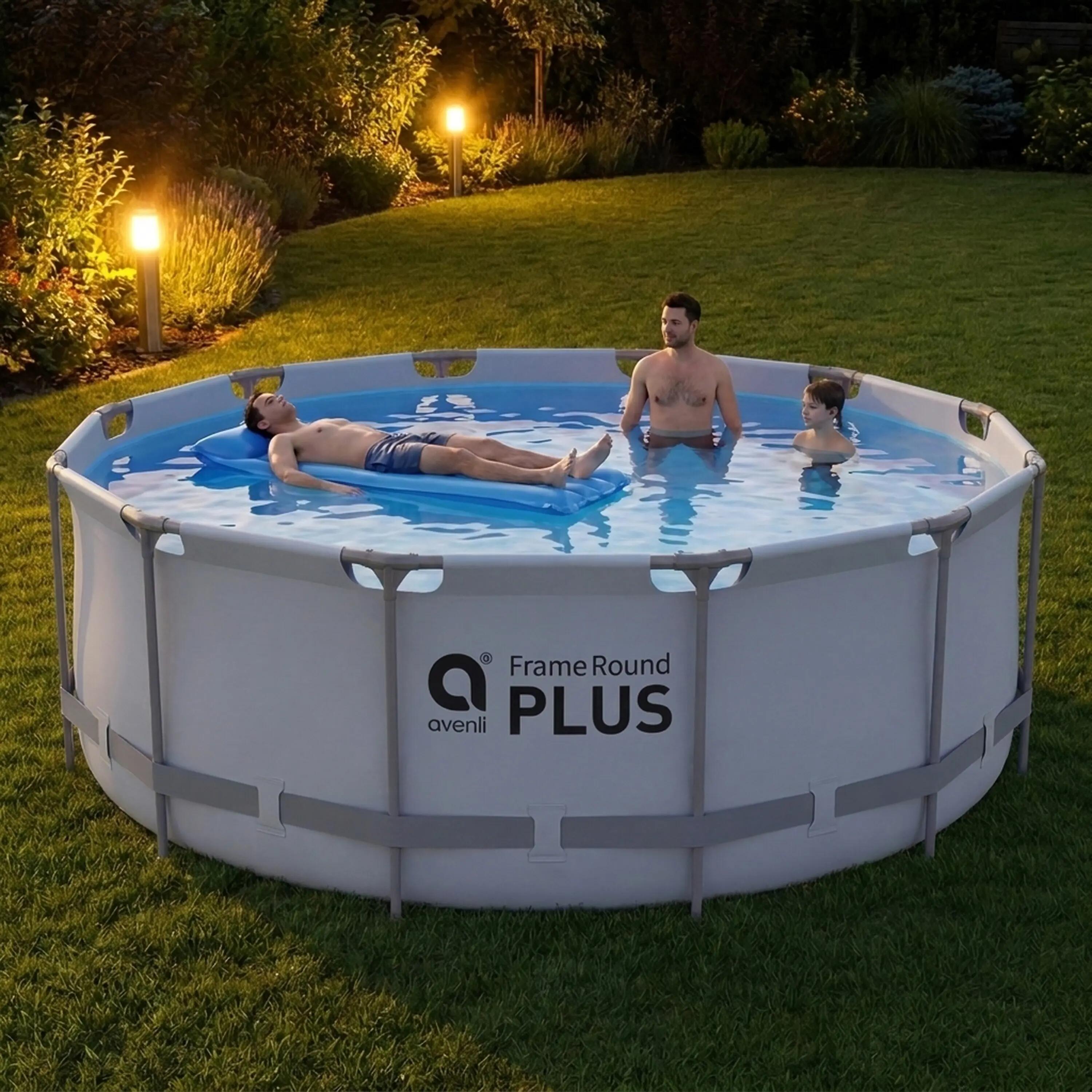 Frame Pool Ersatzpool rund 457x122cm grau ohne Filterpumpe 7/15