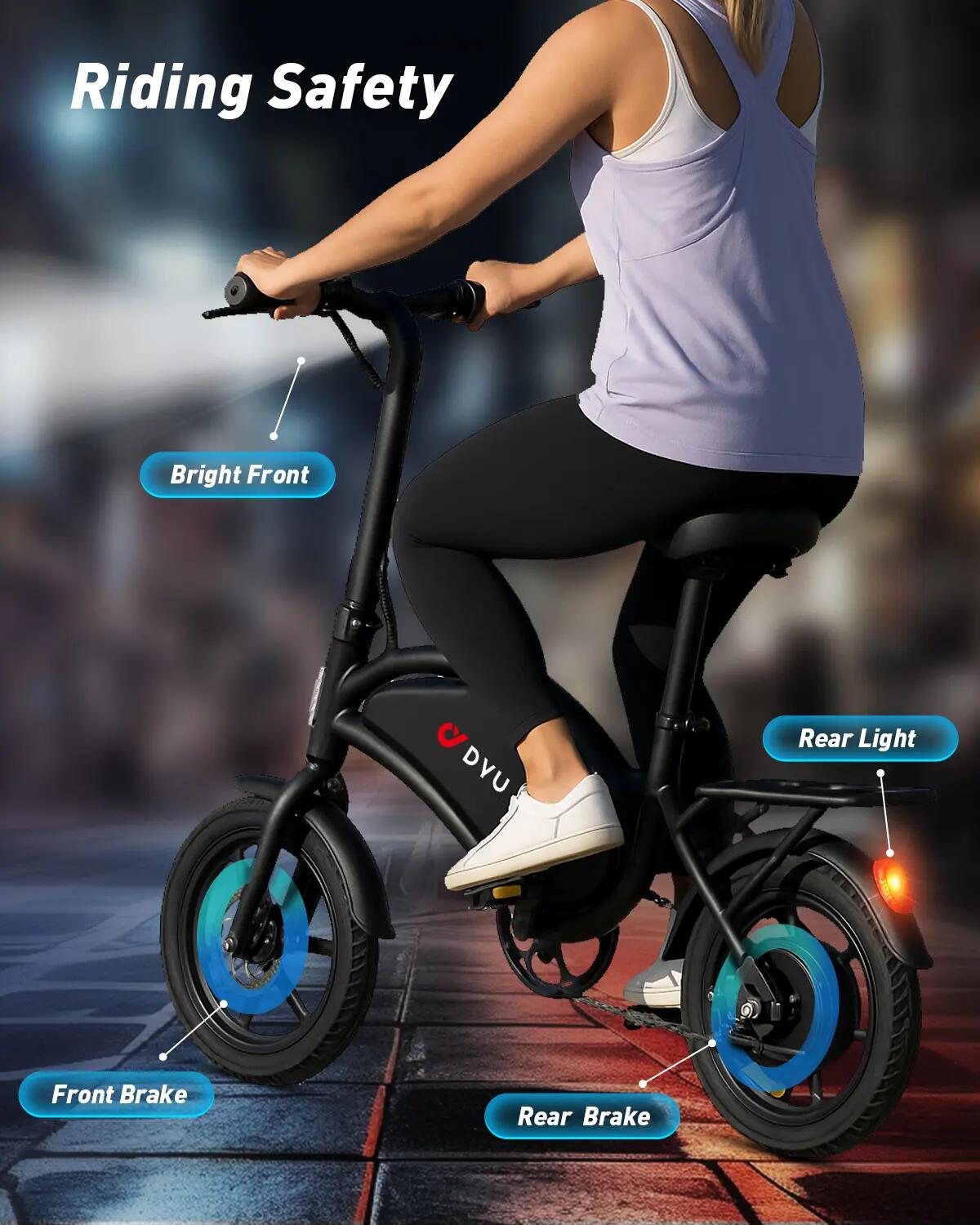 Bicicleta eléctrica para adultos D3F MINI: neumático de 14" | Batería 36V 7,8Ah 12/13