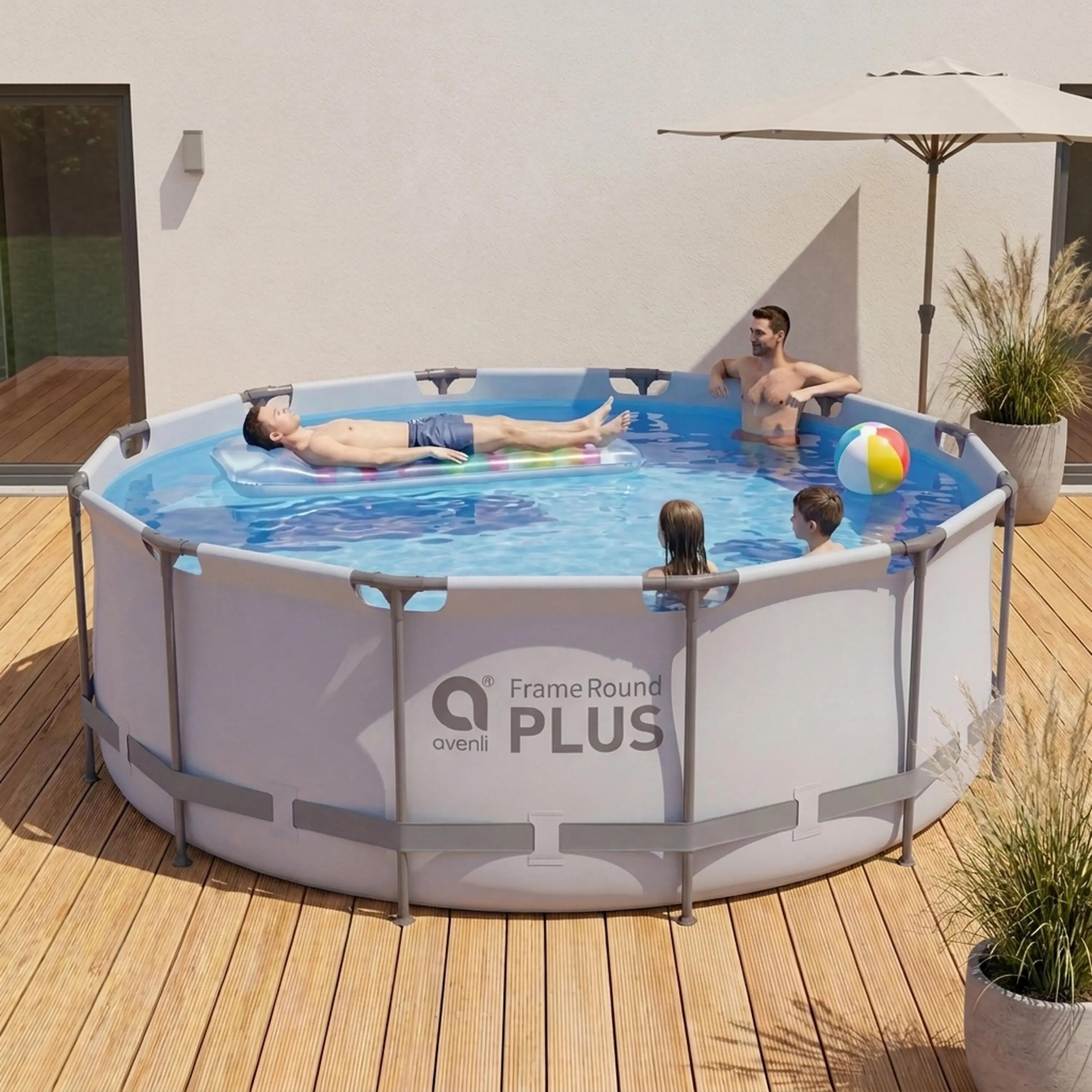 Frame Pool Ersatzpool rund 457x122cm grau ohne Filterpumpe 5/15