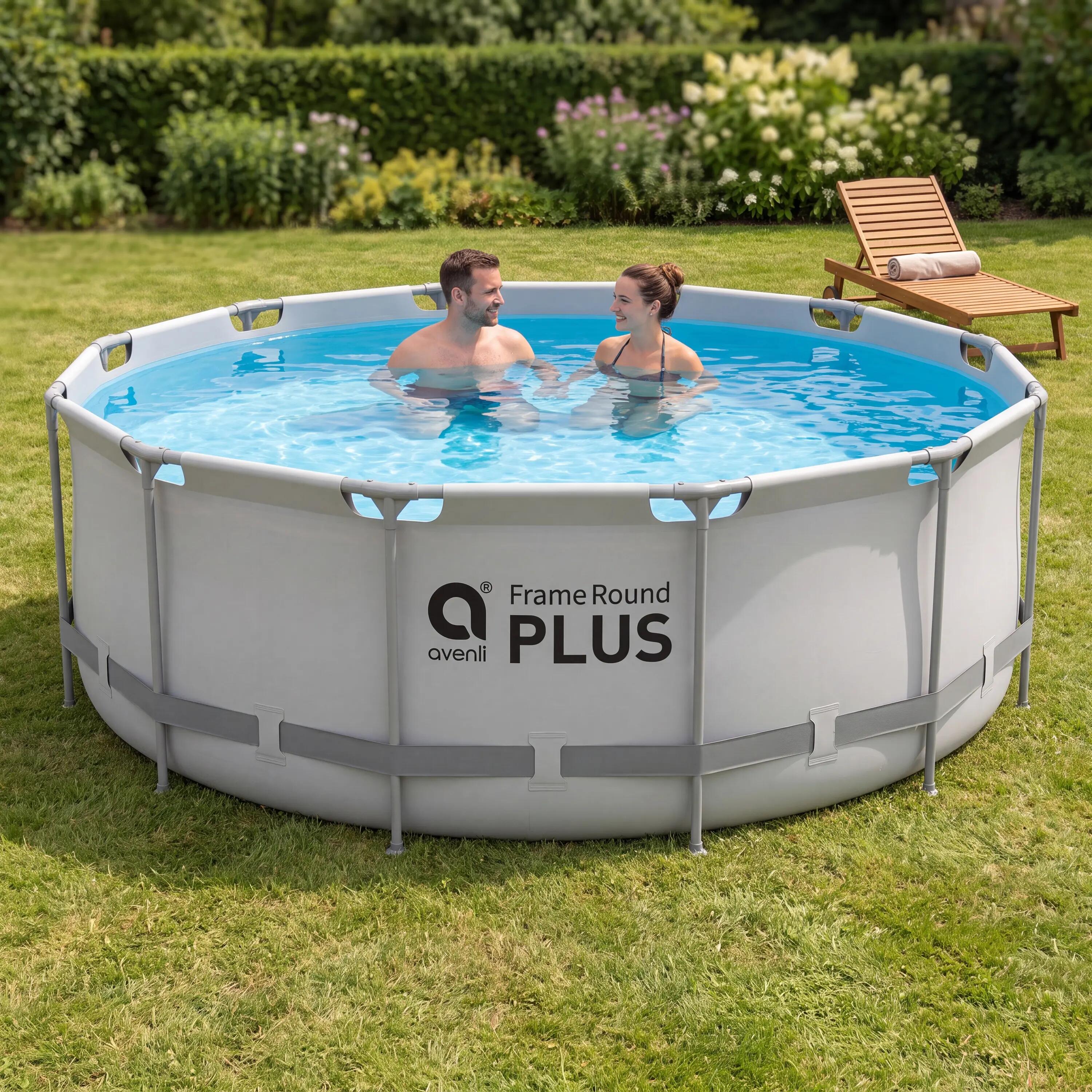 Frame Pool Ersatzpool rund 366x122cm grau ohne Filterpumpe 8/12