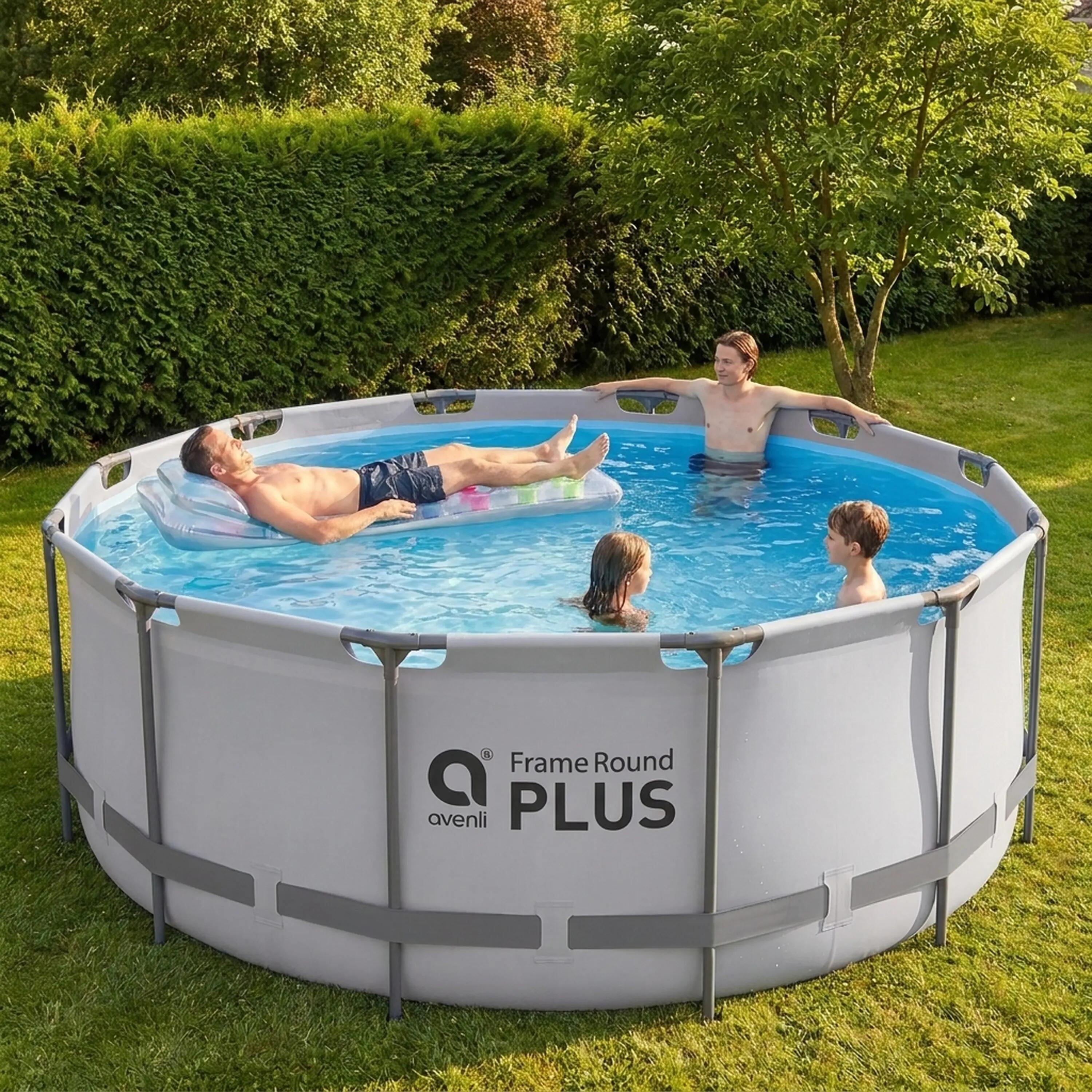 Frame Pool Ersatzpool rund 457x122cm grau ohne Filterpumpe 4/15