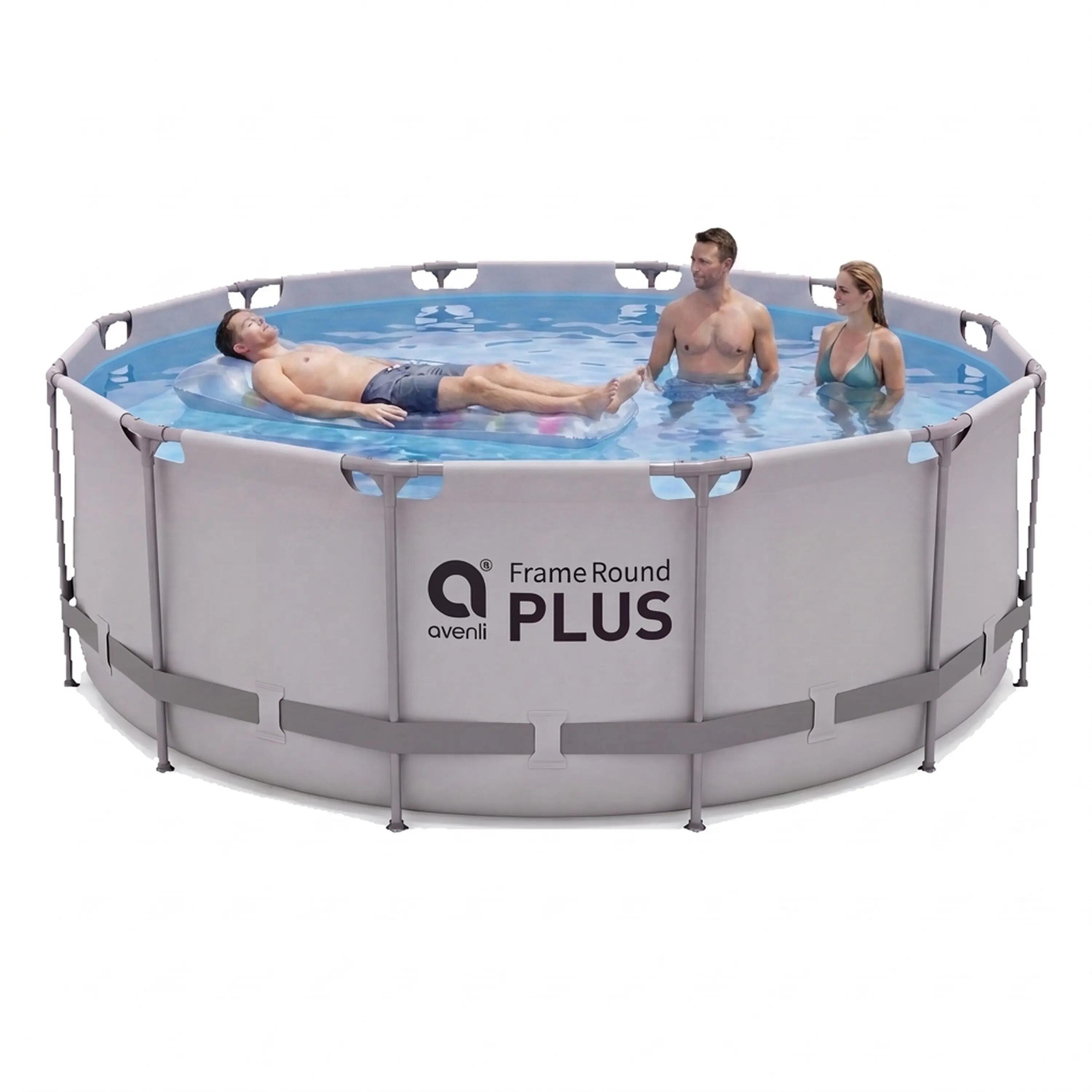 Frame Pool Ersatzpool rund 457x122cm grau ohne Filterpumpe 3/15
