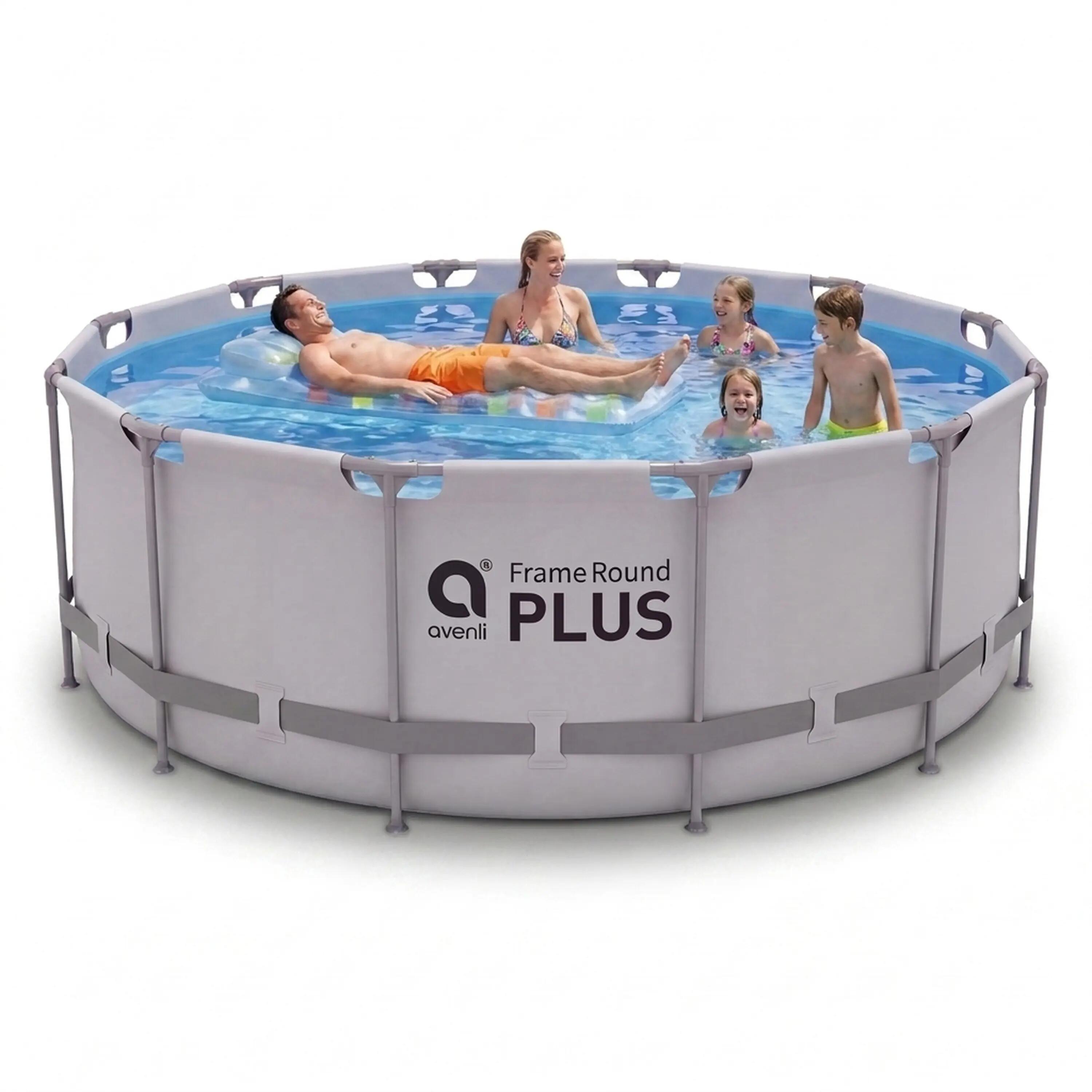 Frame Pool Ersatzpool rund 457x122cm grau ohne Filterpumpe 2/15