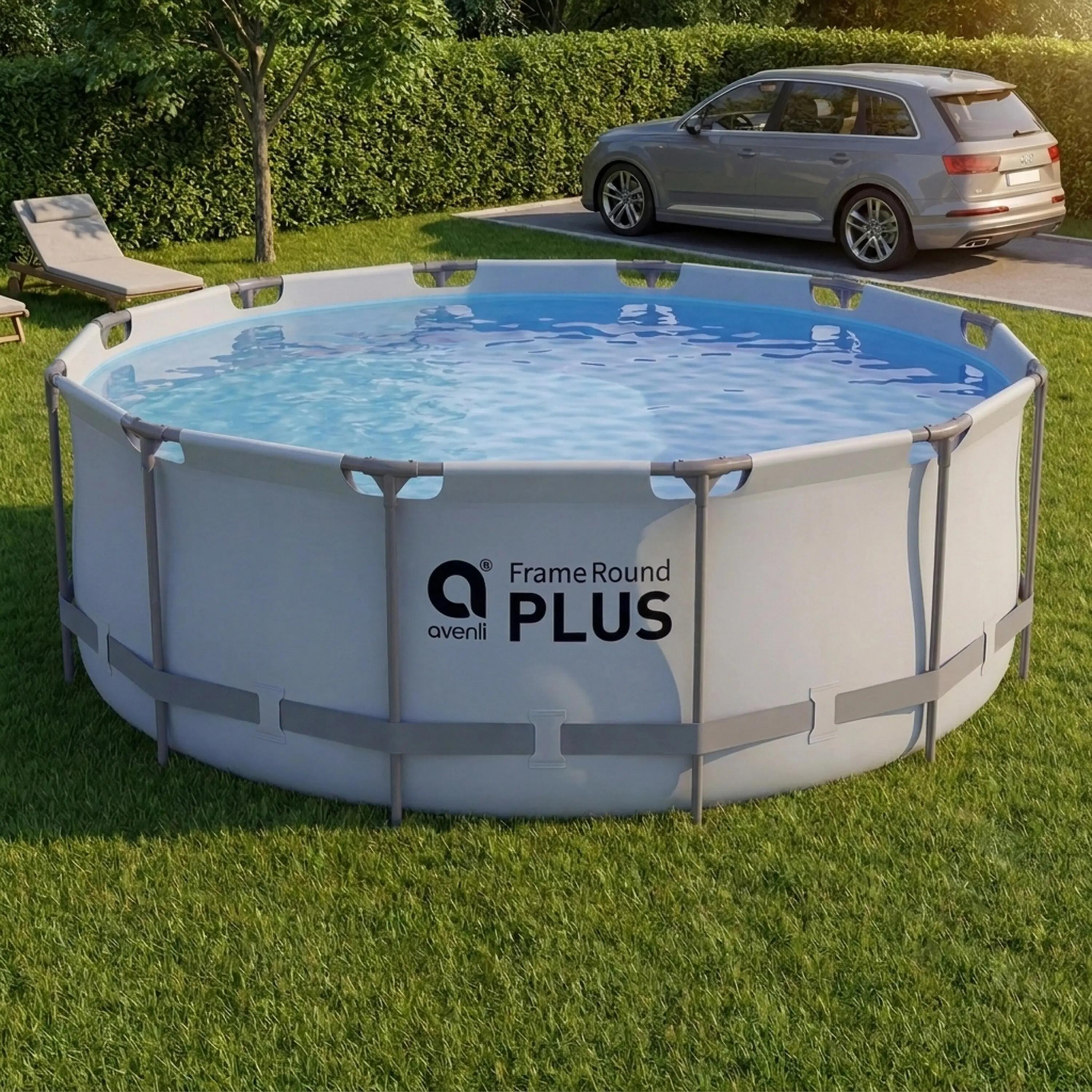 Frame Pool Ersatzpool rund 457x122cm grau ohne Filterpumpe 12/15