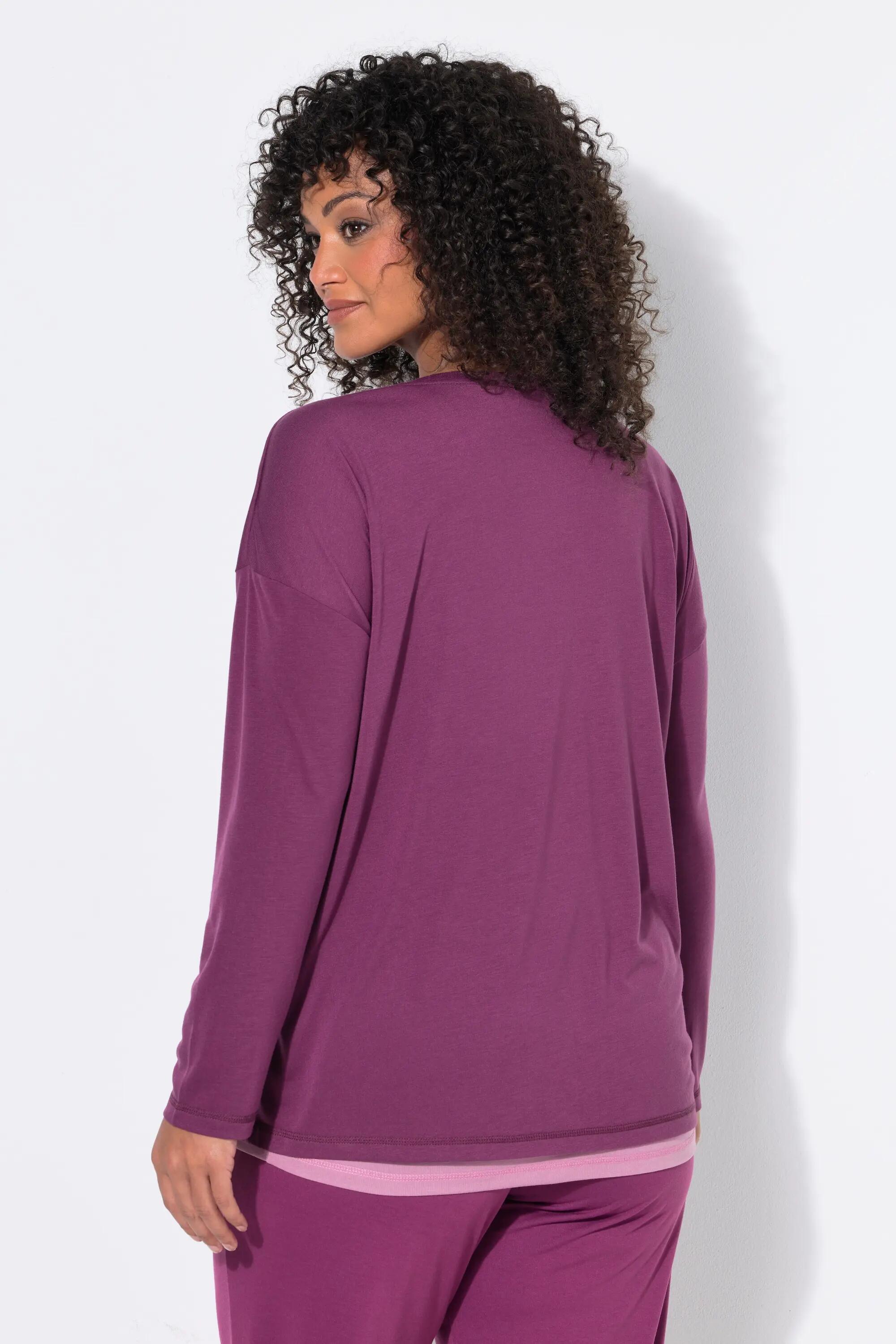 Damen Yoga-Shirt Lagenoptik Rundhals Langarm 2/6