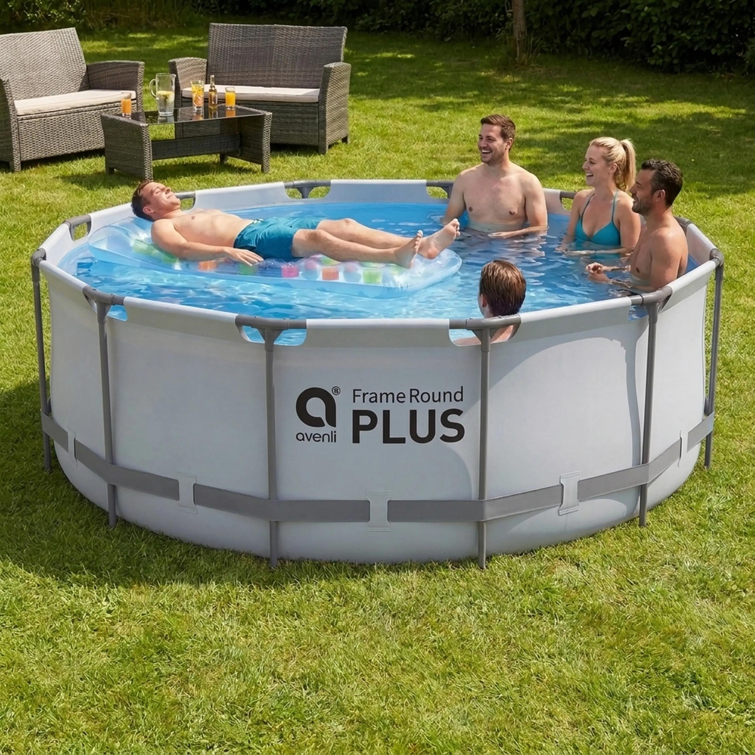 Frame Pool Ersatzpool rund 457x122cm grau ohne Filterpumpe 10/15