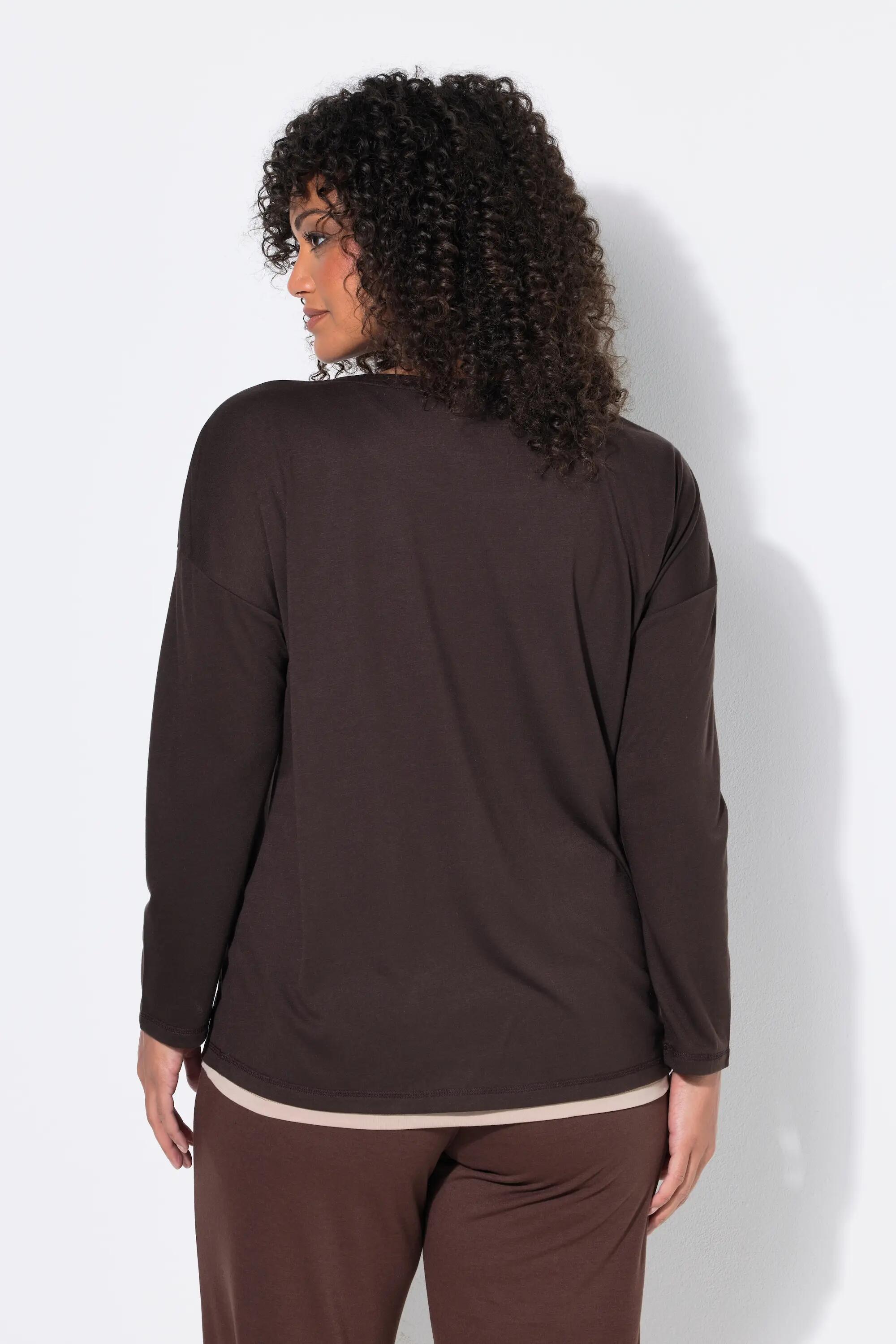 Damen Yoga-Shirt Lagenoptik Rundhals Langarm 2/6