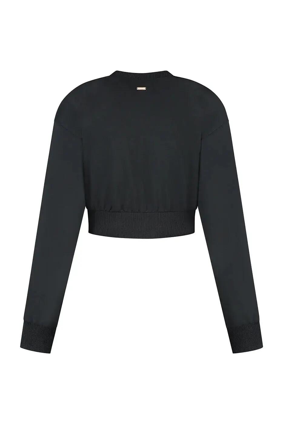 Haut de Yoga et Pilates Cropped Manches Longues Naya – Noir Onyx 6/6