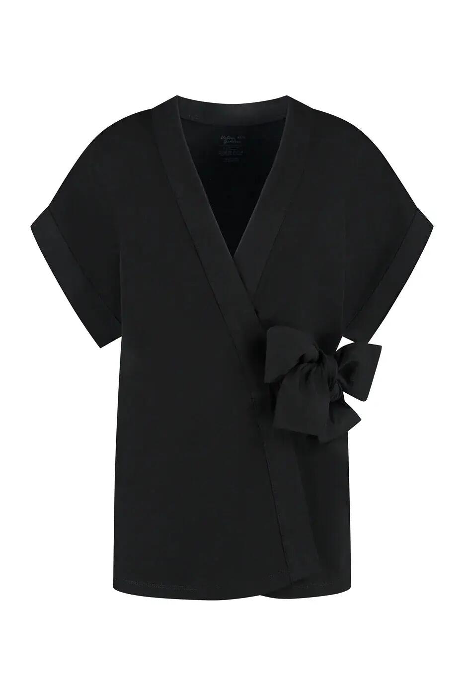 Top Kimono de Yoga et Pilates et Pilates Yumea – Noir Onyx 6/6