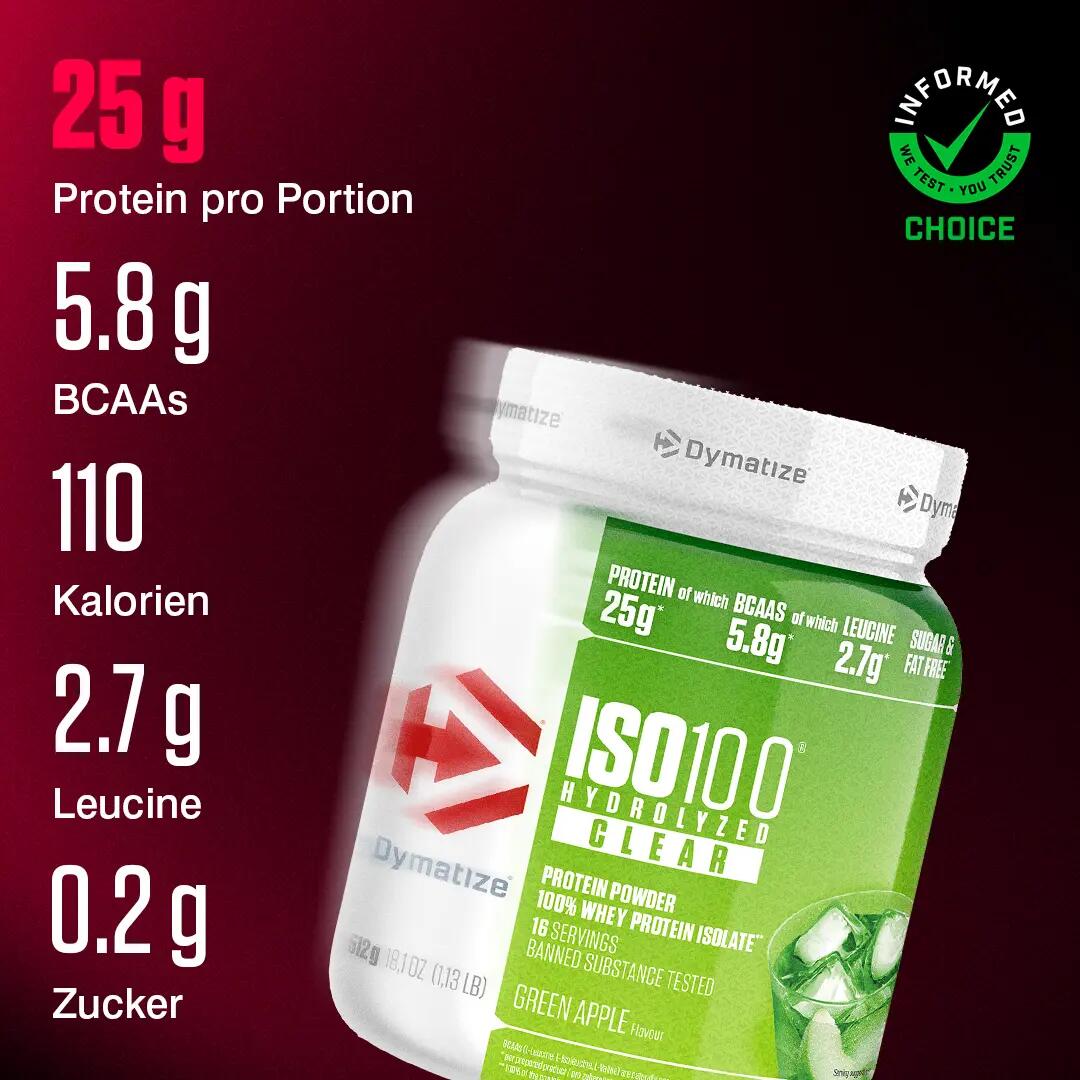 2er-Set ISO 100 Hydrolyzed Clear Whey Protein Peach & Green Apple 3/6