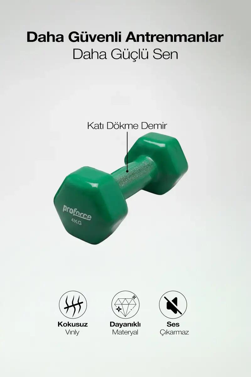 Vinil Kaplı Döküm Dambıl 4 Kg  (Adet) 5/5