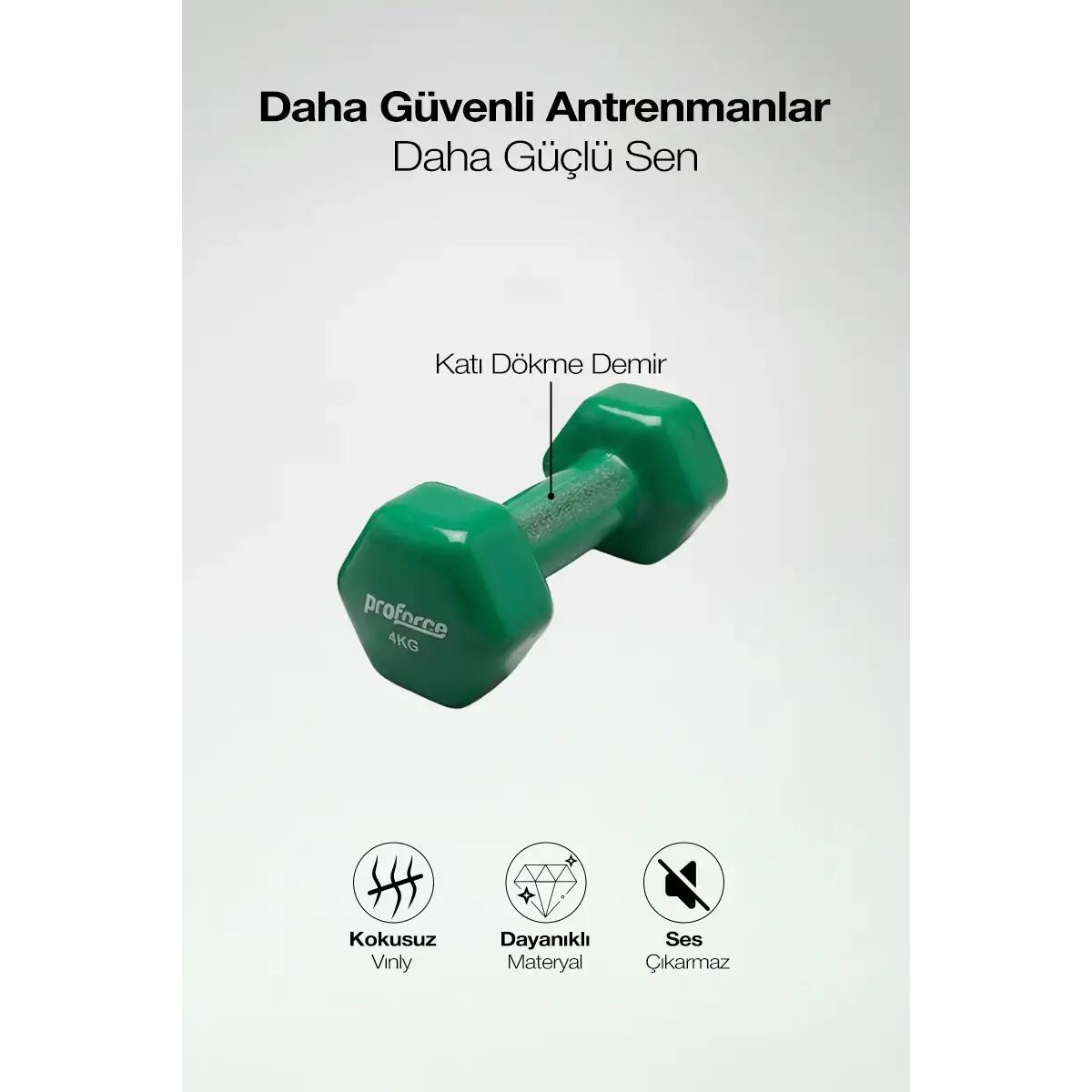 Vinil Kaplı Döküm Dambıl 4 Kg  (Adet)