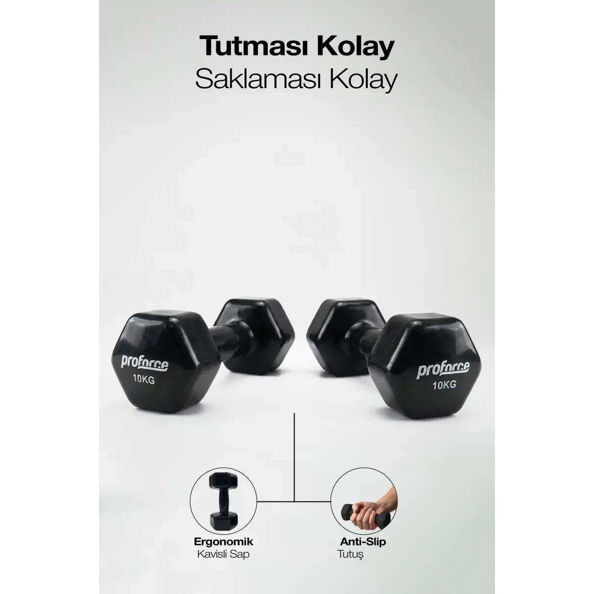 Vinil Kaplı Döküm Dambıl 10 Kg -(Adet)