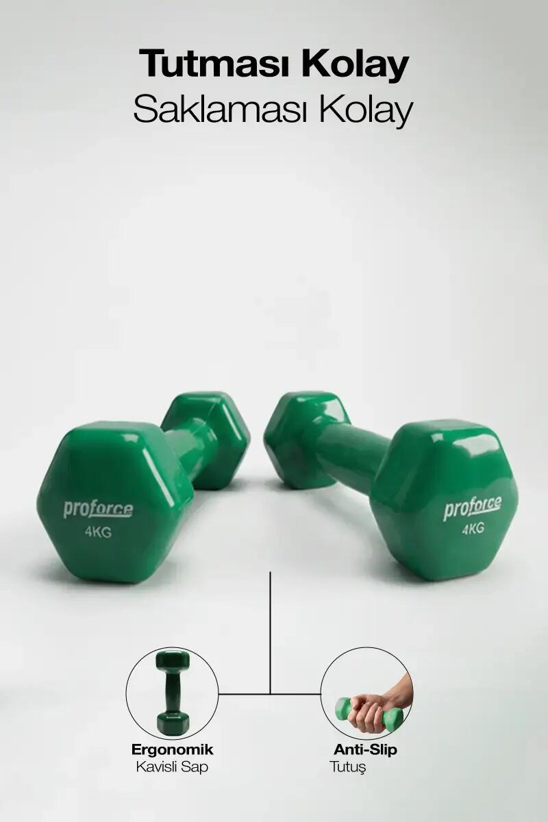 Vinil Kaplı Döküm Dambıl 4 Kg  (Adet) 4/5