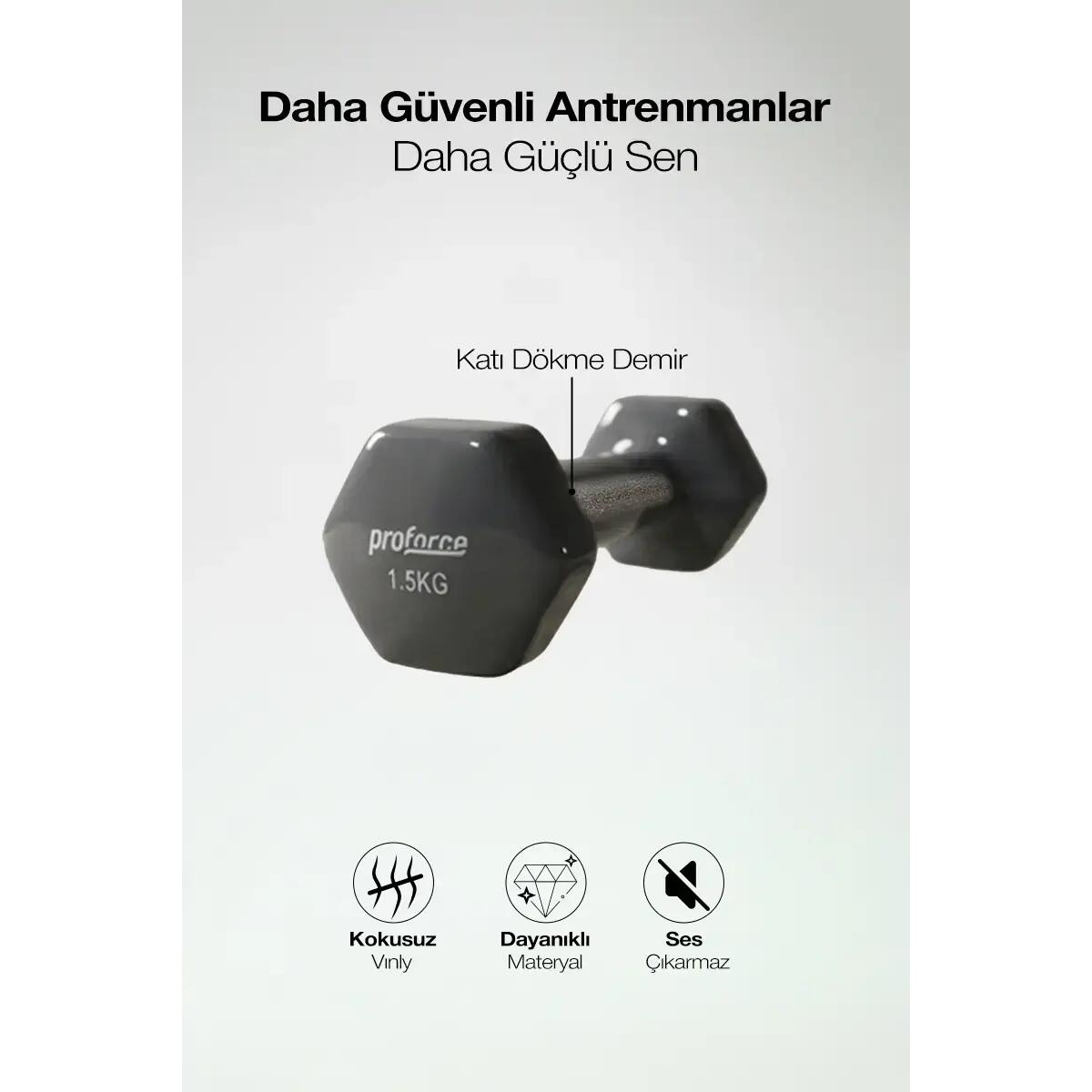 Vinil Kaplı Döküm Dambıl 1,5 Kg - (Adet)