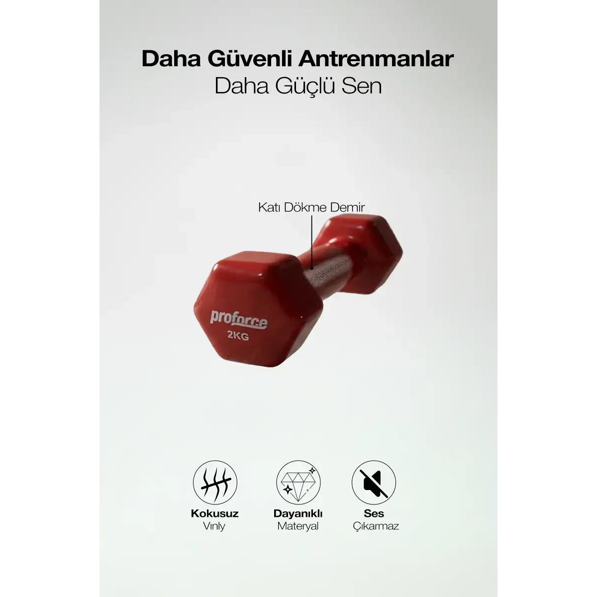 Vinil Kaplı Döküm Dambıl 2 Kg - (Adet)