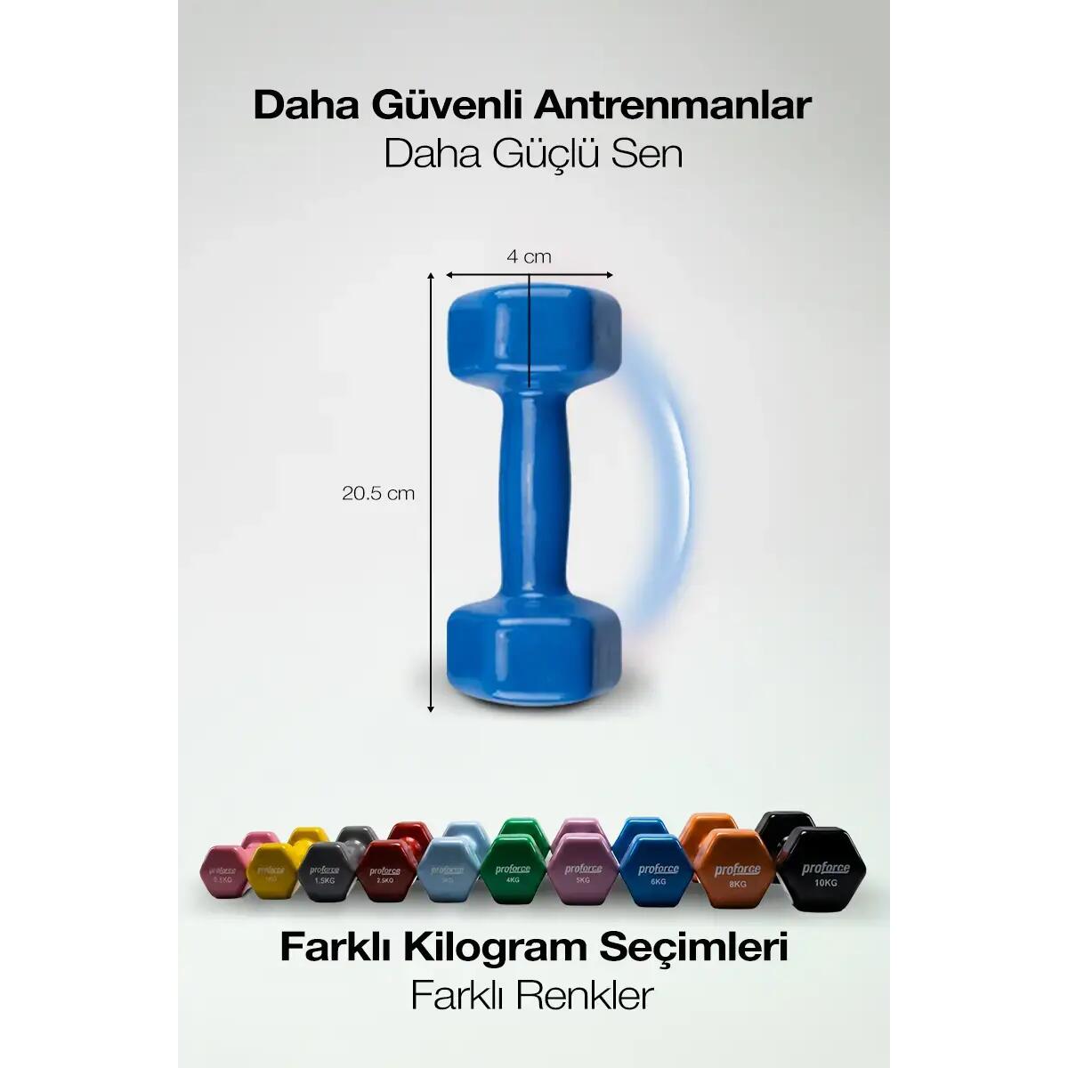 Vinil Kaplı Döküm Dambıl 6 Kg - (Adet)