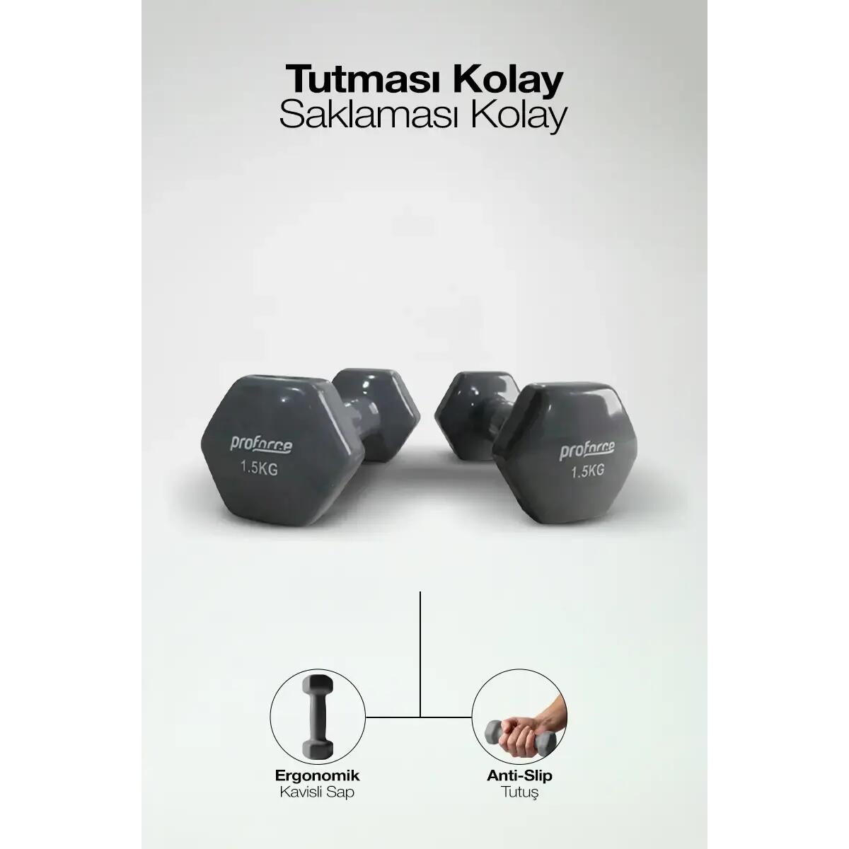 Vinil Kaplı Döküm Dambıl 1,5 Kg - (Adet)
