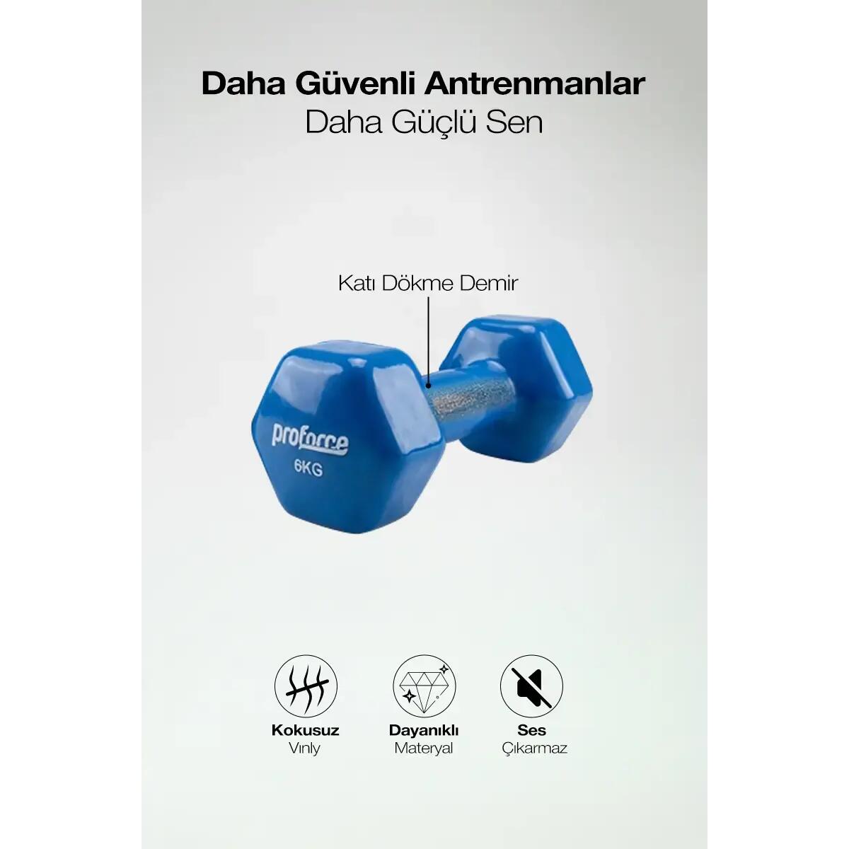 Vinil Kaplı Döküm Dambıl 6 Kg - (Adet)
