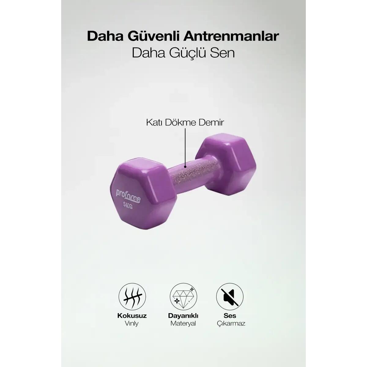 Vinil Kaplı Döküm Dambıl 5 Kg - (Adet)