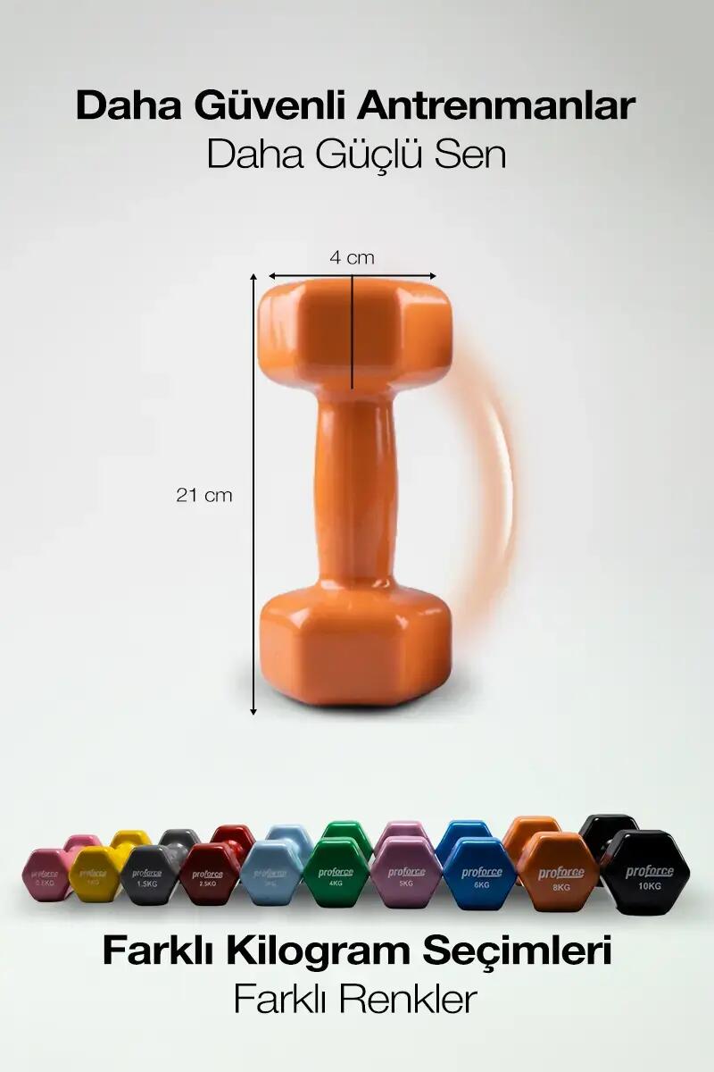 Vinil Kaplı Döküm Dambıl 8 Kg - (Adet) 4/4